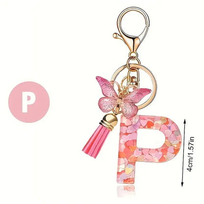A-Z Letter Keychain - Personalized Metal Initial Pendant for Women, Car Keys & Bag Accessories