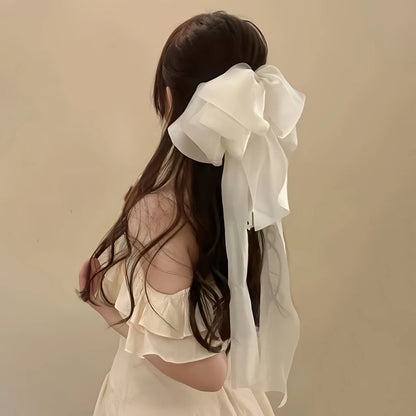 Oversized Bow Hair Clip - Large Claw Clamp for Women & Girls Ponytails
