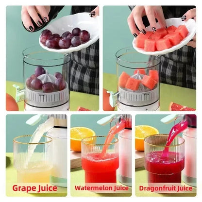 Portable Electric Juicer | Wireless USB Rechargeable Orange & Lemon Squeezer | Slow Juicers for Household Kitchen