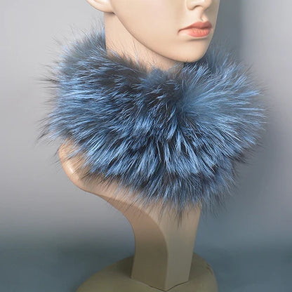 2025 Real Fox Fur Scarf and Headband – Luxury Winter Neck Warmer for Women, 100% Natural Fur, Elastic Ring Muffler