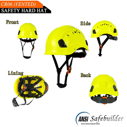 CE Certified Engineer's Hard Hat: Ventilated Safety Helmet with Adjustable Ratchet for Men & Women