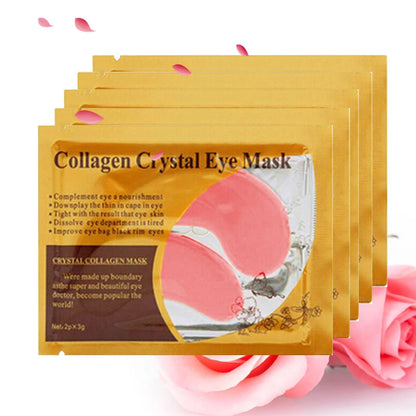 Gold Collagen Crystal Eye Masks - 20-Piece 10-Pair Firming & Moisturizing Under-Eye Patches