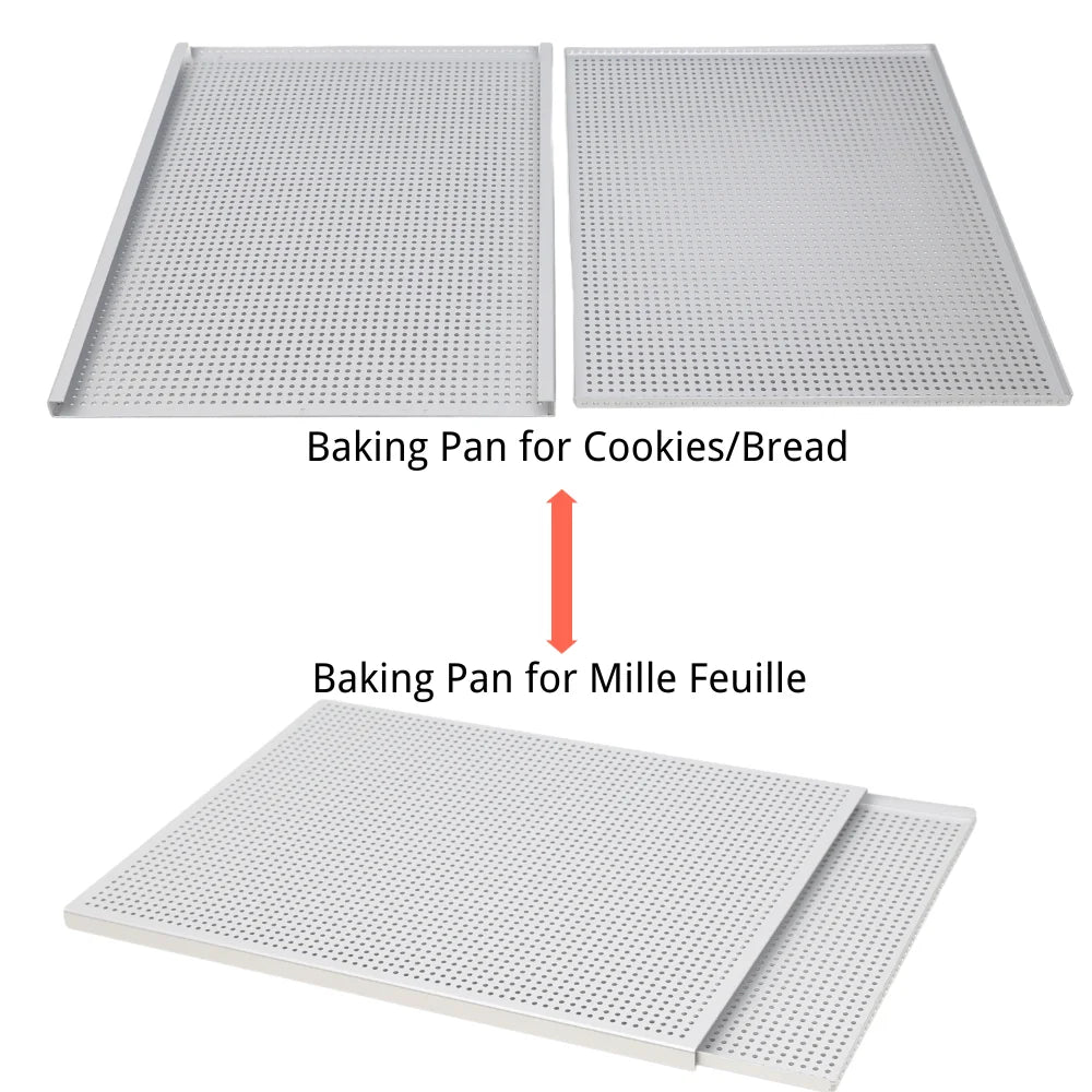 Puff Pastry Baking Tray – Rectangular Perforated Mille Feuille Pan for Oven & Bread