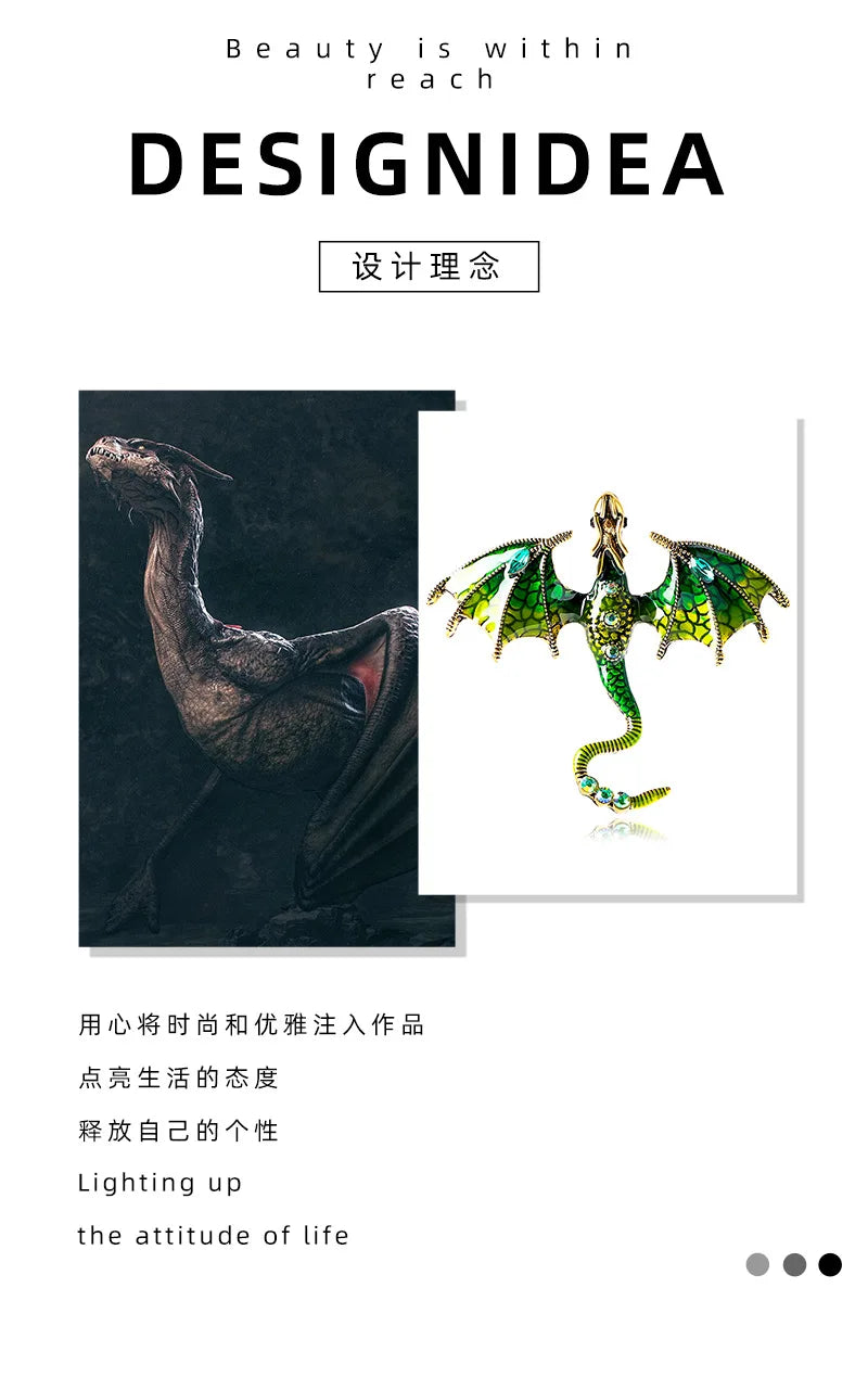 Fly Dragon Enamel Lapel Pins - Brooch for Jeans, Backpacks | Jewelry Clothing Badges | Wedding Gift & DIY Decor for Men