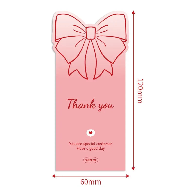 50pcs Pink Bowknot Thank You Stickers - Cute Rose Gift Box Sealing Labels for Decorative Packaging & Presents
