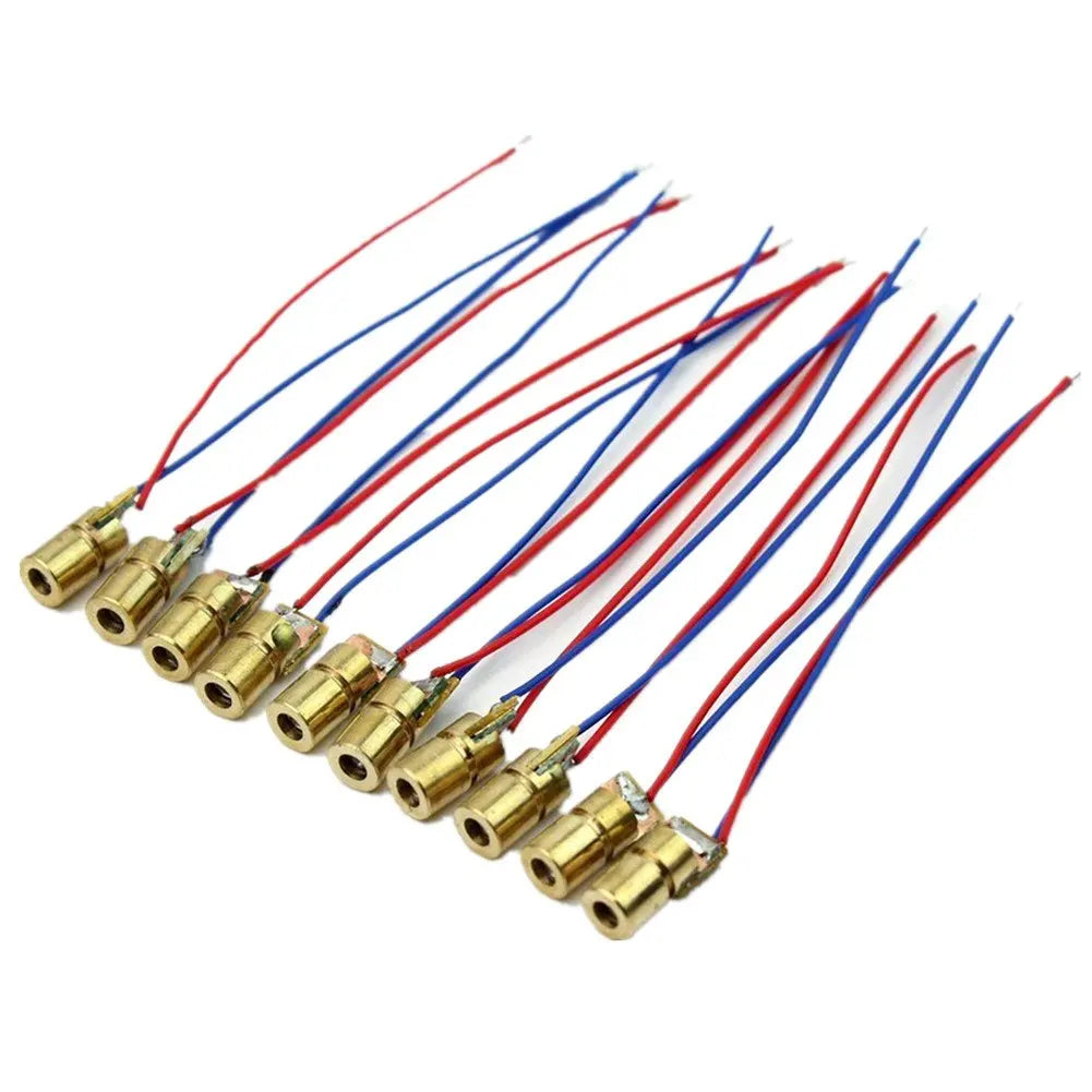 10/20PCS Mini Red Laser Diode Module - Adjustable 650nm 3V/5V 5mW Laser Pointer with Copper Head