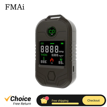 FMAi 18A 5-in-1 Gas & Carbon Monoxide Detector - Portable CO Air Monitor with Magnetic Mount for Outdoor Camping