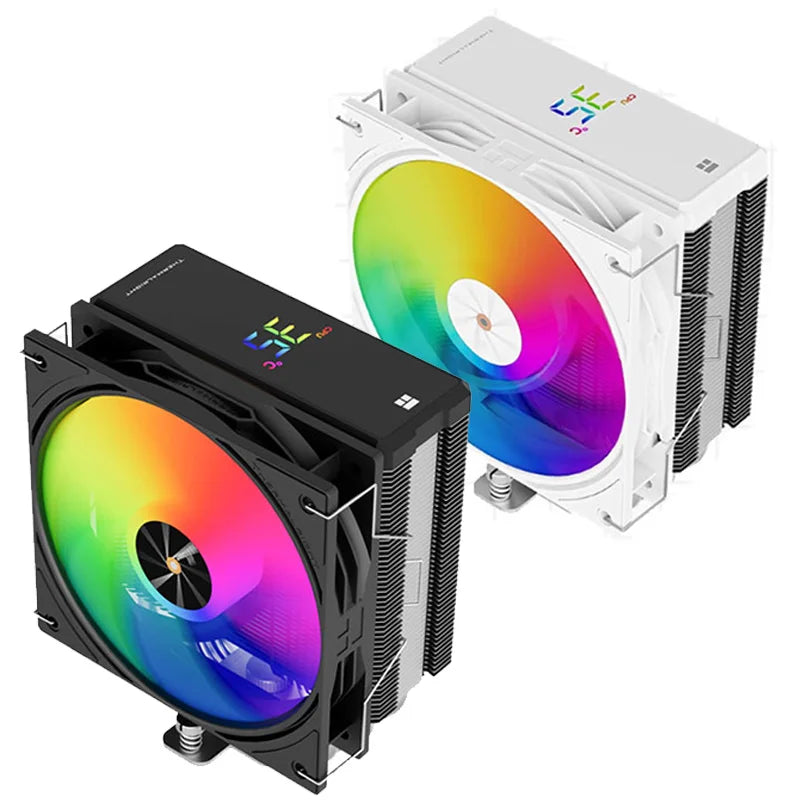 Thermalright AX120-R ARGB CPU Cooler with Digital Display – 4 Heat Pipe PWM Radiator for Intel LGA1851/1700 & AMD AM5