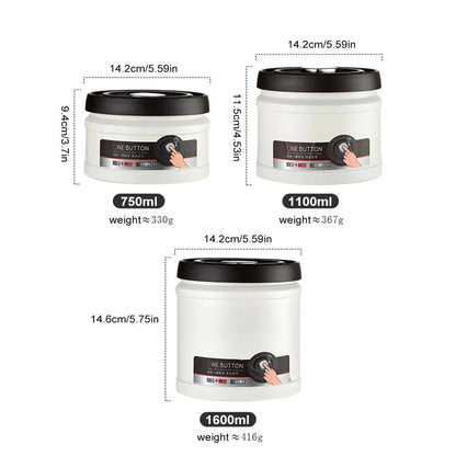 Stainless Steel Coffee Bean Vacuum Sealed Canister — Airtight Storage Tank for Grains, Tea, Nuts & Kitchen Organization