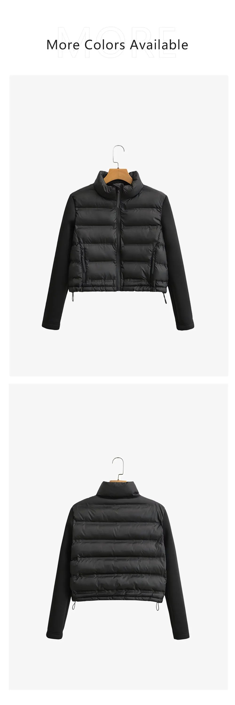 2024 Women’s Autumn & Winter Splicing Cotton Jacket – European & American Style Fashionable Short Outerwear