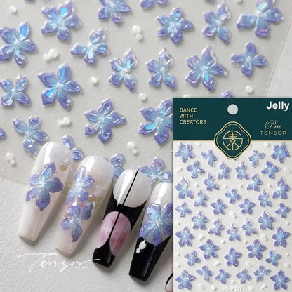 Floral Nail Art Stickers - White Rose Lily Daisy Peony Cherry Blossom & Magnolia Manicure Decals for DIY Nails