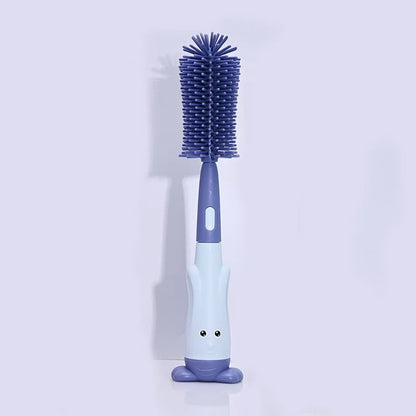 3-in-1 Silicone Bottle Cleaning Brush Set - Food-Grade Standing Cup Brush, Baby Bottle Nipple Brush, and Straw Cleaner