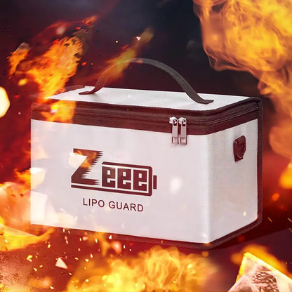 Zeee LiPo Safety Bag — 10-Cell Fireproof Adjustable Battery Storage Pouch, Large Capacity Safe Charging Guard Bag