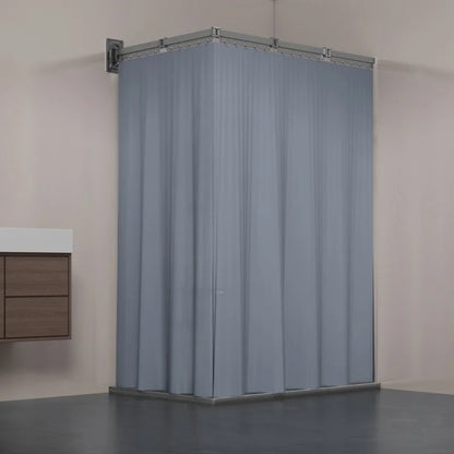 Folding Shower Curtain Partition - Waterproof Retractable Bathroom Divider for Dry & Wet Separation