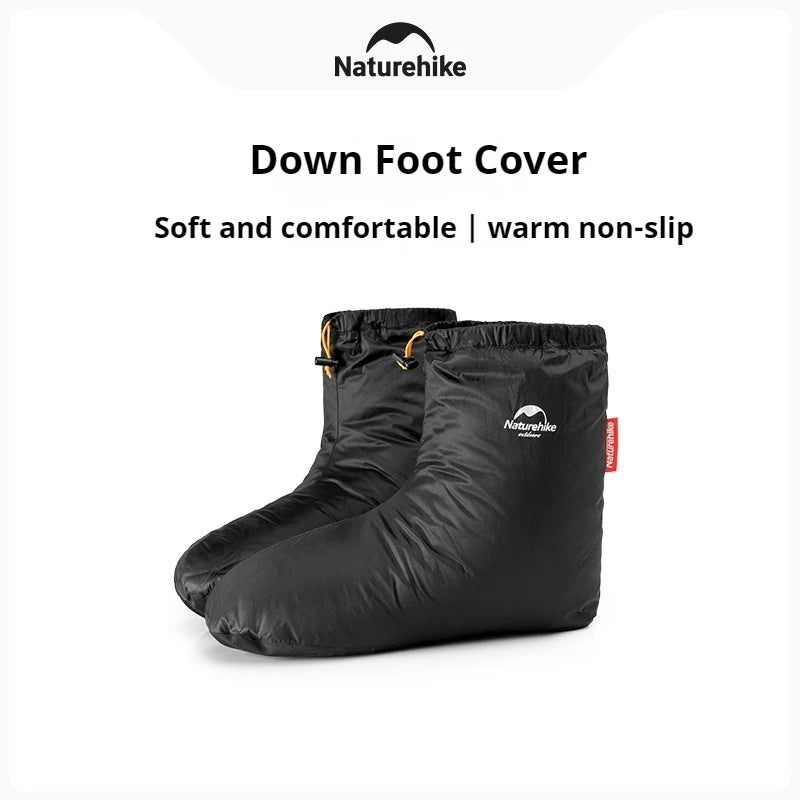 Naturehike Winter Duck Down Foot Cover - Waterproof, Ultralight Warm Booties for Hiking & Camping, Soft Slippers/Socks 650FP