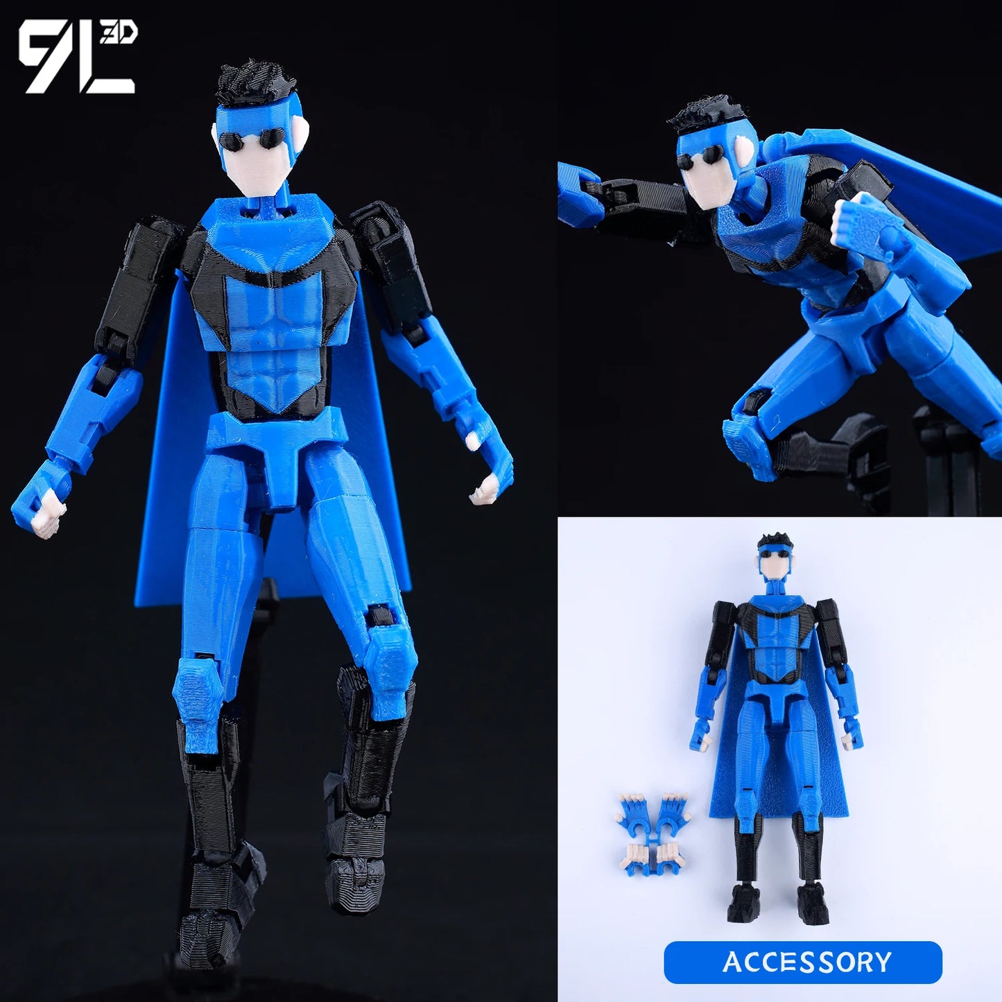 9L3D Lucky 13 Invincible Boy Eve Action Figure — 3D Printed Anime Model, Multi-Jointed Poseable Collectible Toy Gift for Fans