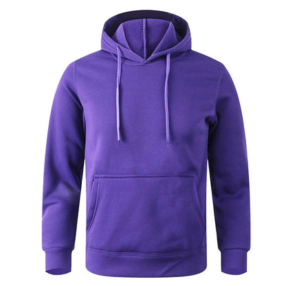 Unisex Warm Sweatshirt — Casual Solid Color Streetwear Pullover with Pocket, Sport & Fitness Hoodie in Multiple Colors
