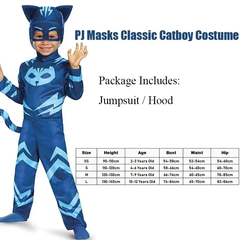 Anime Superhero Cosplay Costume - Owlette, Catboy, Connor, Greg & Gekko Cloak Suit for Boys' Parties and Performances