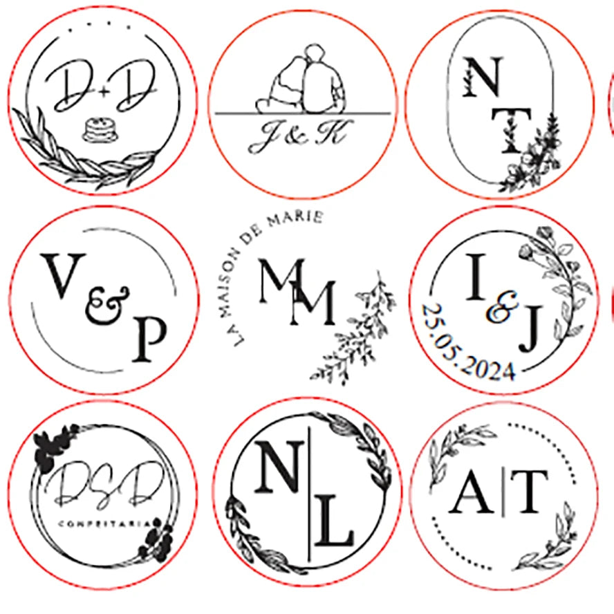 Custom Brass Wax Seal Stamp with 2 Initials & Wreath – Vintage Reusable DIY Wedding & Letter Stamp with Free Engraving