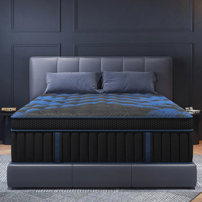 Gel Memory Foam Hybrid Mattress - 12" Pocket Spring Medium Firm Mattress in a Box with Motion Isolation for Twin, Full, Queen & King Beds
