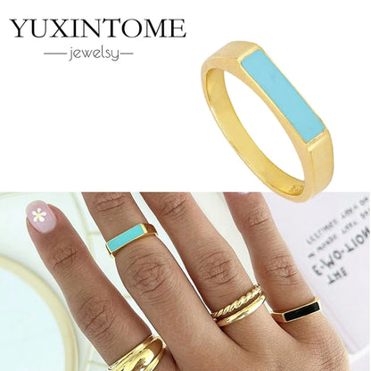 24K Gold-Plated & Silver Enamel Ring – Slim Round Women's Luxury Zircon CZ Ring in Green, Purple, Pink for Wedding & Anniversary