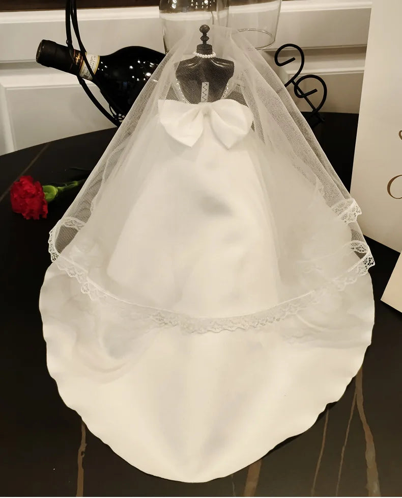 1/6 Mini Bride Doll Wedding Gown Set – Display Mannequin with Stand for Doll Clothes