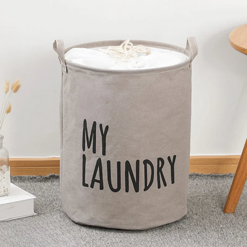 Cotton & Linen Foldable Laundry Basket — Waterproof Household Storage for Clothes, Toys, and Laundry Supplies
