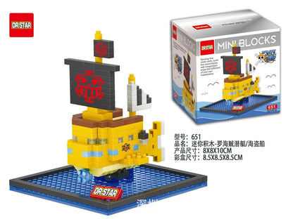 Anime Pirate Ship Building Blocks – Thousand Sunny & Going Merry Diamond Brick Figures, Polortang Toy Set Christmas Gift