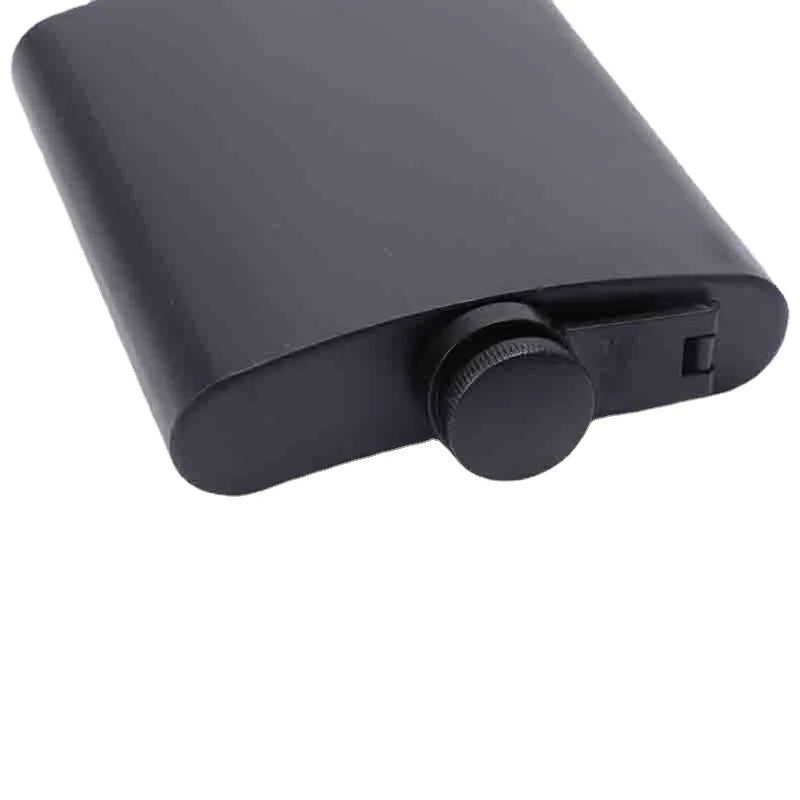 304 SS Portable Hip Flask – Black Whiskey, Vodka, Wine Bottle (6-12oz), Outdoor Bar Party Drinking Utensil