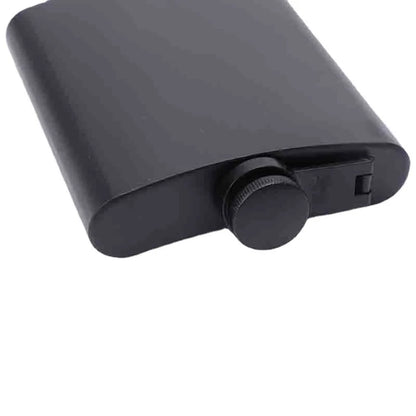 304 SS Portable Hip Flask – Black Whiskey, Vodka, Wine Bottle (6-12oz), Outdoor Bar Party Drinking Utensil