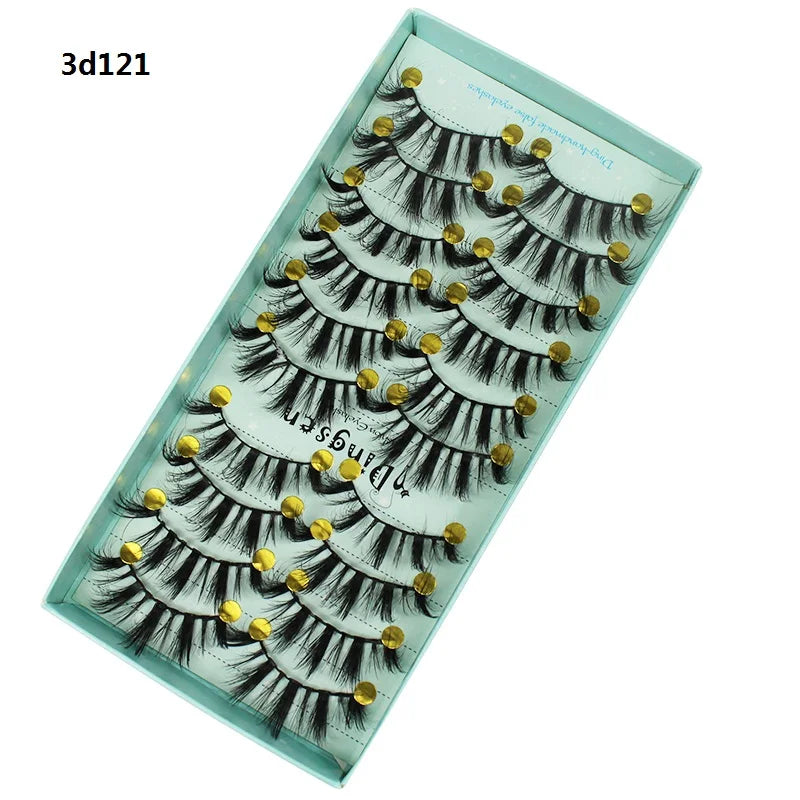 DINGSEN 10 Pairs Handmade Eyelash Fans – Individual False Lashes for Beauty & Makeup, Factory Price
