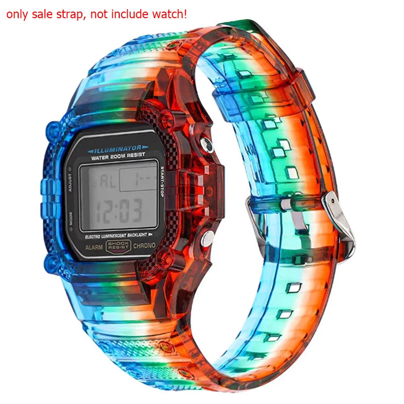 TPU Resin Watch Case and Strap for Casio G-Shock - Replacement Wristband for DW-5600, GW-M5610, M5600 and GLX-5600 Models