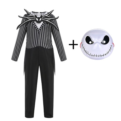 Jack Skellington & Sally Kids Costume - Halloween Cosplay Dress-Up Outfit for Girls & Boys