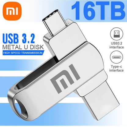 Xiaomi 16TB USB 3.2 Flash Drive — High-Speed Waterproof Type-C 2-in-1 Storage for Mobile & PC