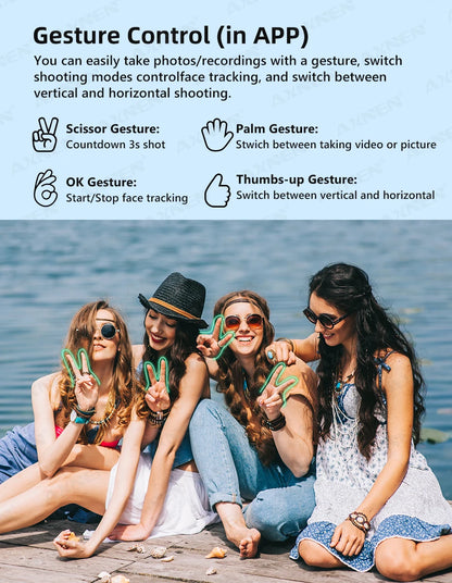 3 Axis Handheld Gimbal Stabilizer with Fill Light – Smartphone Stabilizer for iPhone & Android, Face Tracking, TikTok, Vlog – HQ6