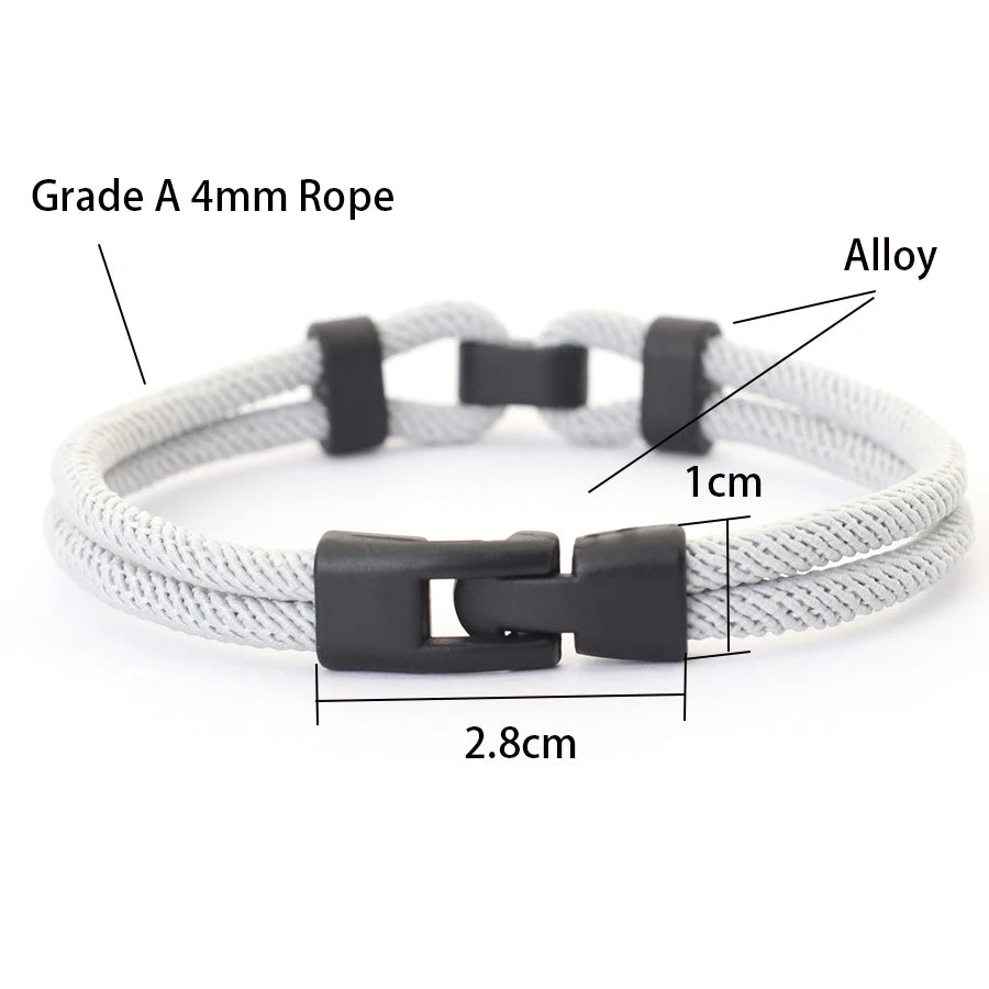 Personalized Men's Thread Bracelet – 4mm Milan Rope Bangle, 6 Color Wrap, Grade A Gift for Boyfriend