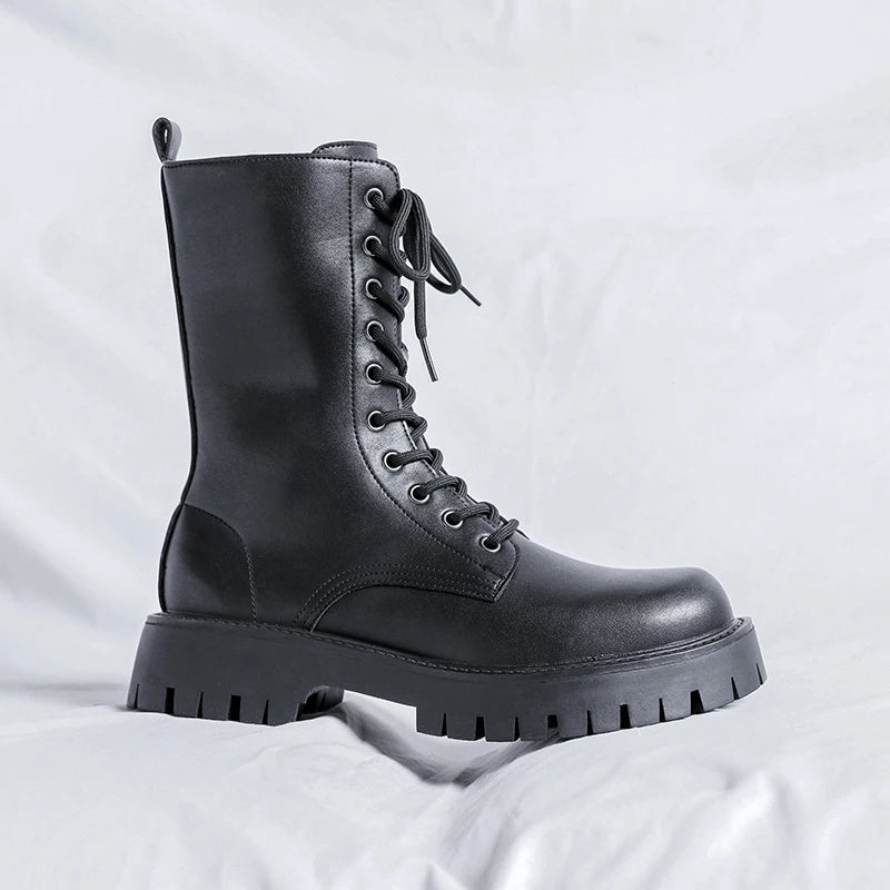 Luxury Brand Men's High Top Boots – Designer Leather Casual, Business & Outdoor Work Boots for Men