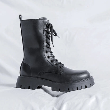 Luxury Brand Men's High Top Boots – Designer Leather Casual, Business & Outdoor Work Boots for Men
