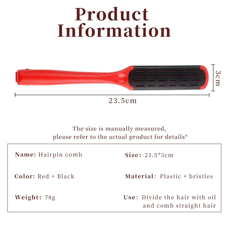Professional V-Shape Hair Straightener Comb – Nylon Bristles, Double-Sided Styling Brush for All Hair Types