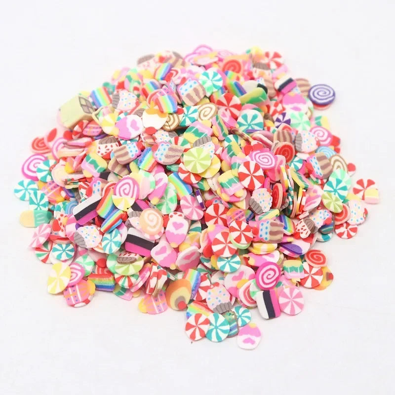 Boxi Polymer Clay Sprinkles - Star, Flower & Fruit Slice DIY Nail Art Accessories