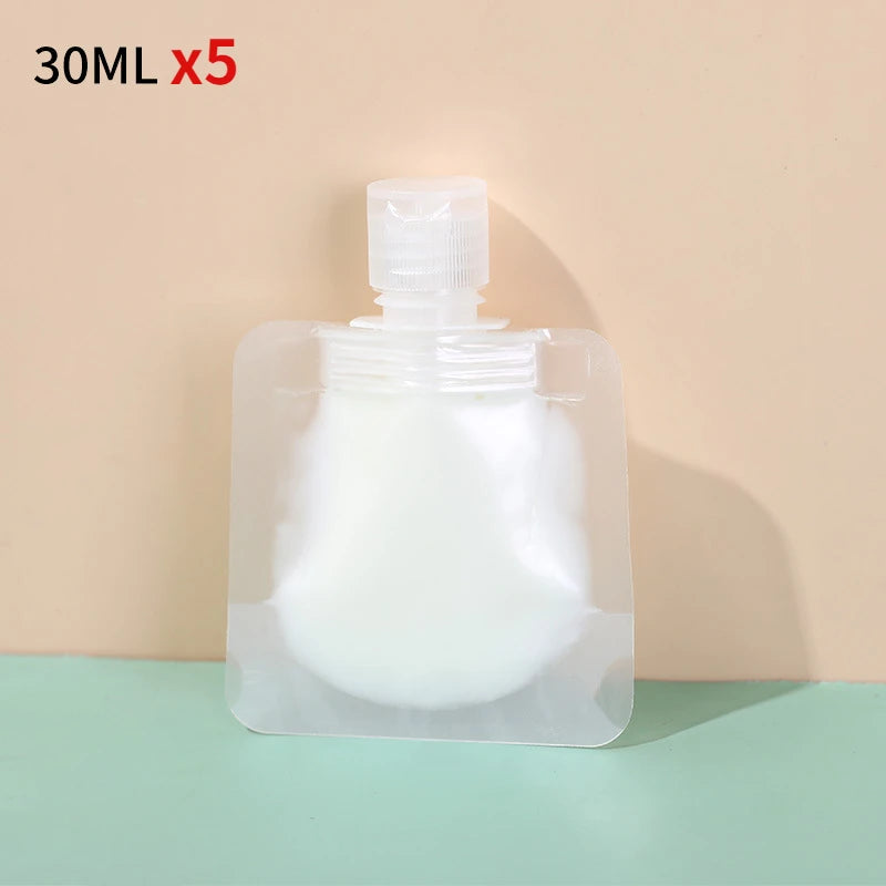 30/50/100ml Refillable Travel Packaging Bags – Portable Lotion, Shampoo, Shower Gel & Makeup Fluid Bottles for Cosmetics