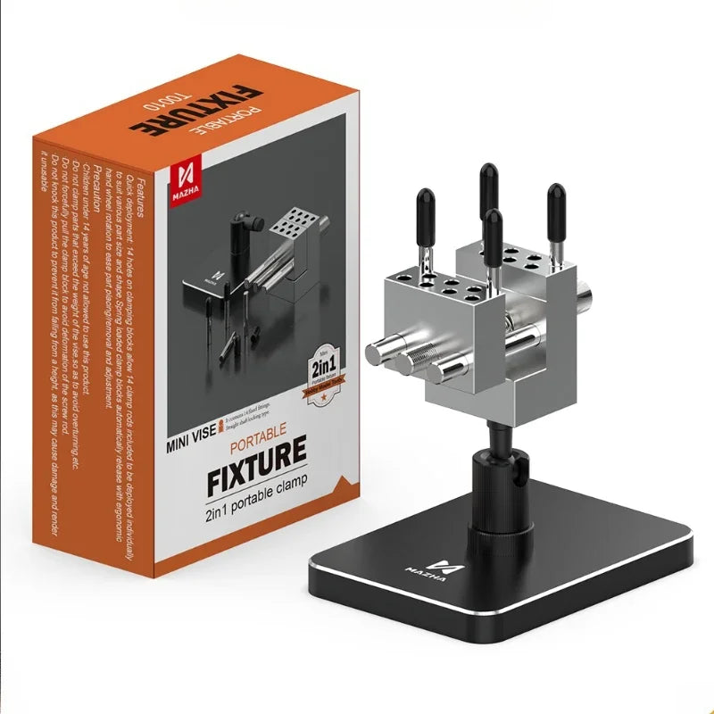 MAZHA T0010 Mini Table Vise - 2-in-1 Adjustable Precision Clamp for Modeling Hobby DIY Projects