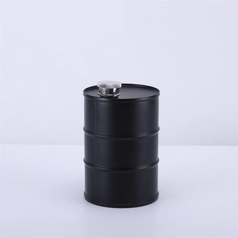 25oz Stainless Steel Water Bottle - Oil Drum Shape Whisky Flagon, Portable Hip Flask for Outdoor Use