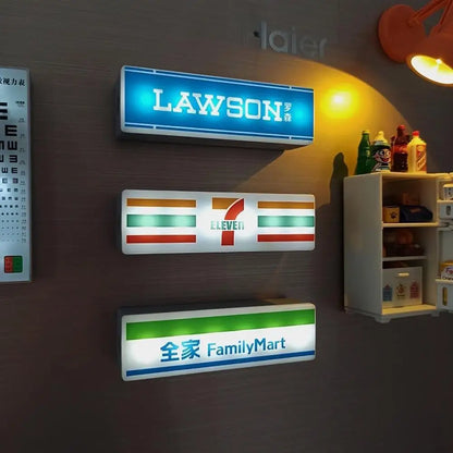 Coffee Shop Magnetic Fridge Stickers – Creative Convenience Store Light Signs, Luminous 711 Light Box Home Decor