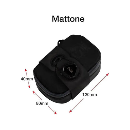 Mattone Under-Seat Bike Bag — Small Black Waterproof Zipper Pouch with BOA Mounting System