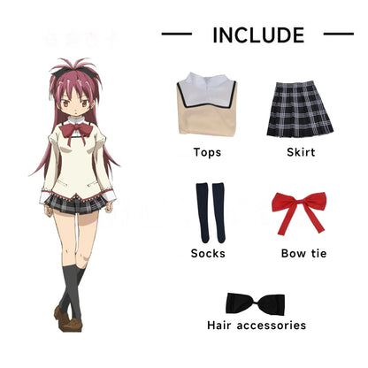 Puella Magi Madoka Magica Cosplay Costume - Madoka Kaname and Homura Akemi School Uniform for Anime Fans and Halloween