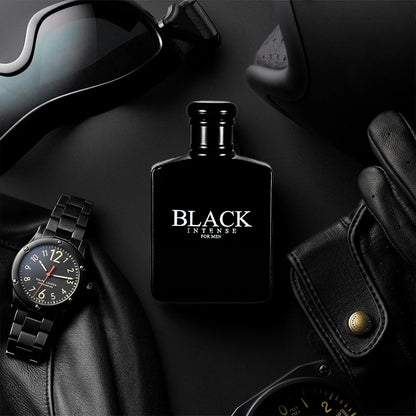 BLACK CHARM Eau de Parfum for Men – 3.4oz/100ml Woody Aromatic Fragrance, Fruit & Floral Notes