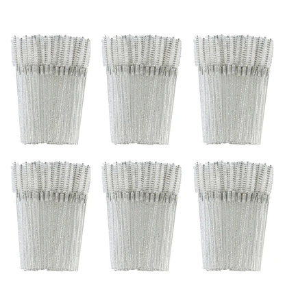 ANNAFRIS 50PCS Disposable Eyelash Brushes - Soft Crystal Lash Extension & Eyebrow Makeup Mascara Wands