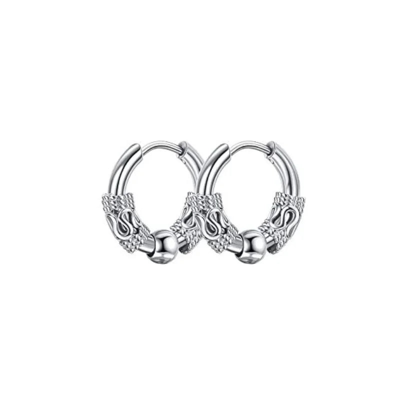 1/6 Pairs 18G Viking Rune Round Stud Earrings — 316L Stainless Steel Cartilage, Tragus & Helix Piercing Jewelry for Men & Women