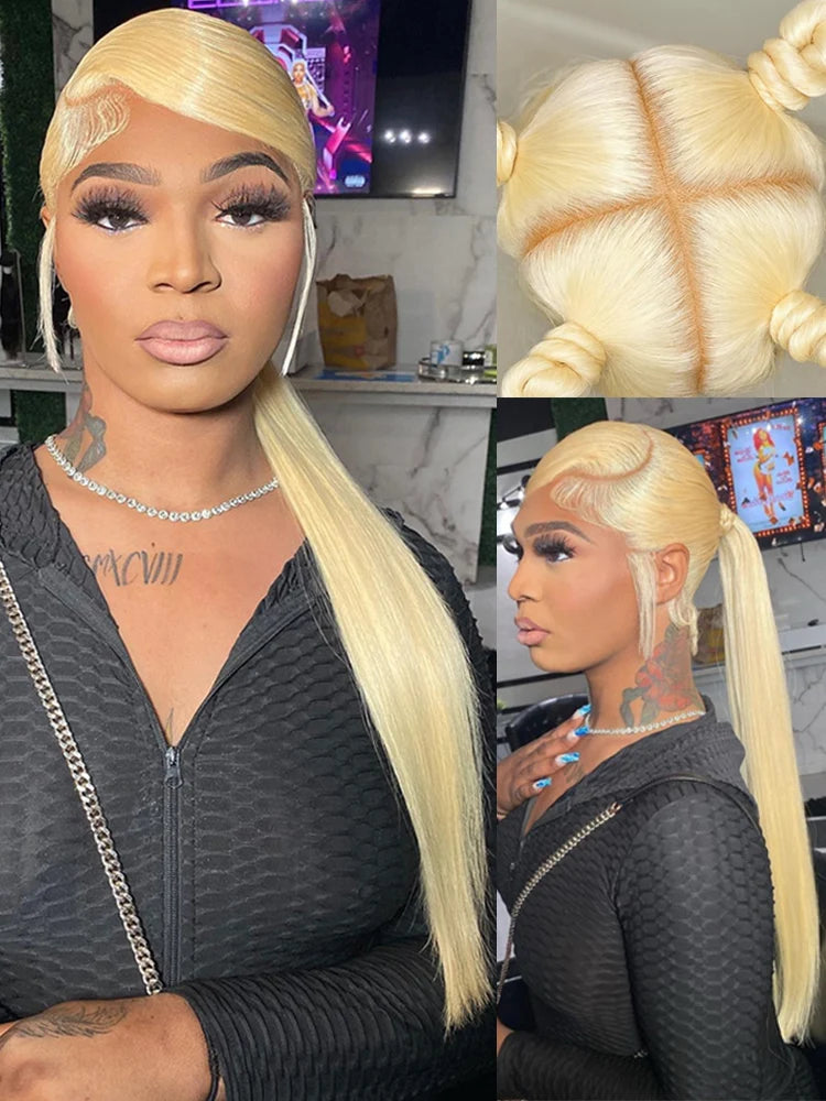 613 Blonde Human Hair Lace Wig - HD 13x4 13x6 Pre-Plucked Straight Frontal Wig For Women